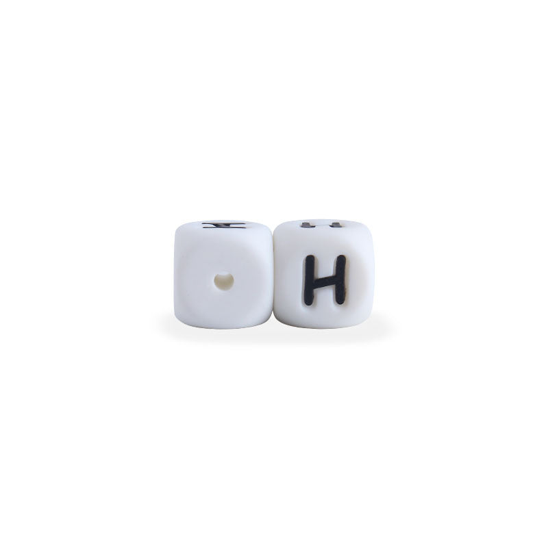 Wholesale 3PCS 12mm 26 English Letters Silicone Beads